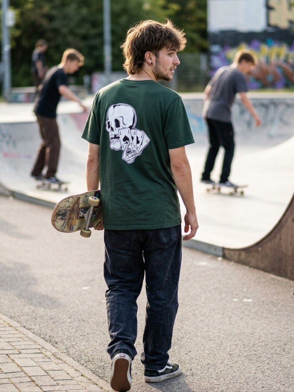 Taco Tuesday Edgy Skull Cards Tee 100% COTTON Streetwear Slim Fit XL PTP 21"